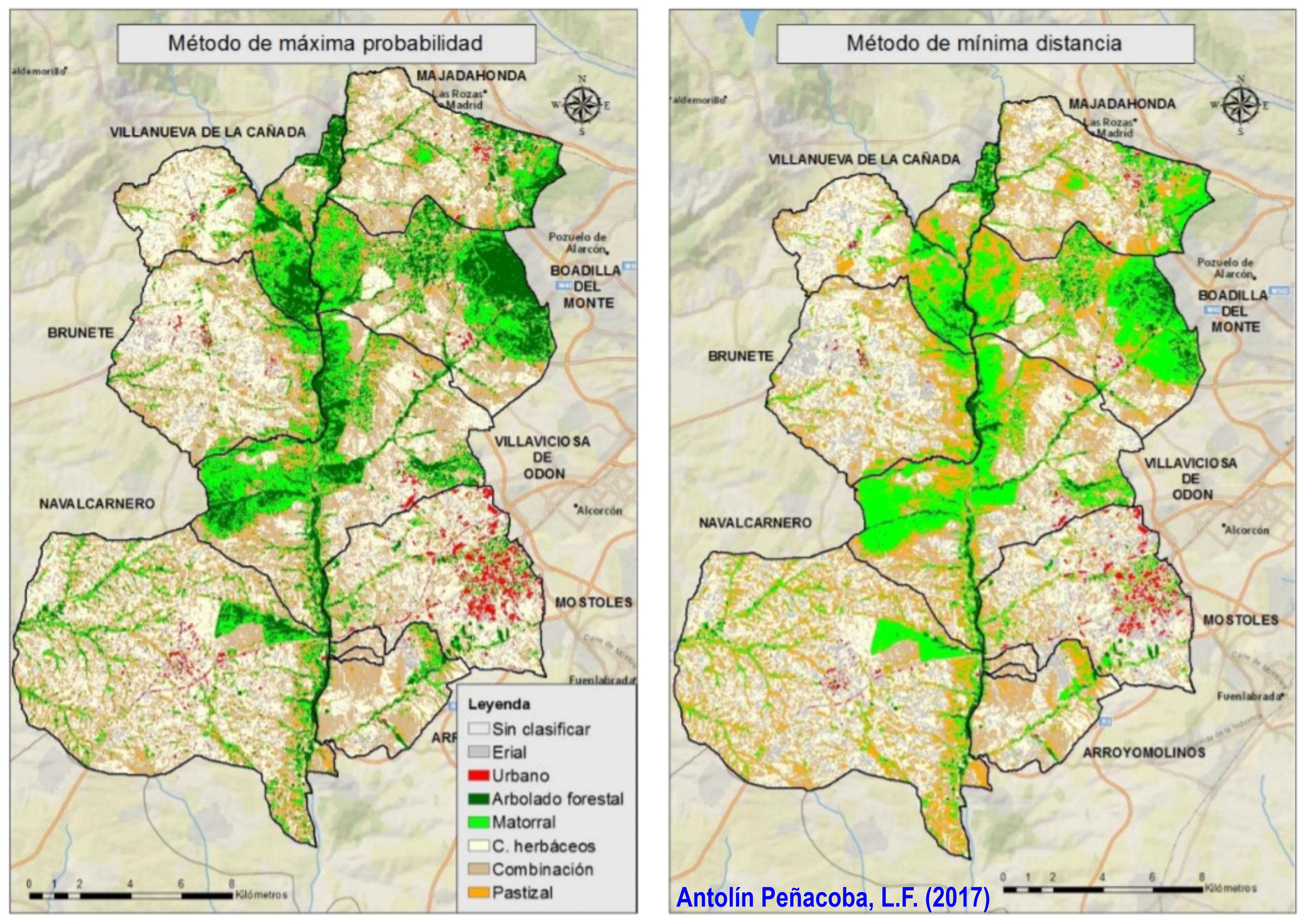 Análisis de sellado de suelos mediante técnicas de teledetección y tecnología Lidar. Fuente: Antolín Peñacoba, L. F. (2017). Trabajo fin de Máster. https://eprints.ucm.es/45926/